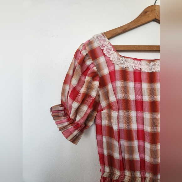 Vintage Rodeo Plaid Western Dress Small - Picture 2 of 9